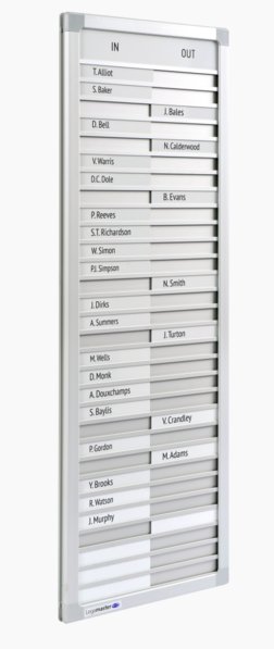 PROFESSIONAL In & out tabule návštěv - pro 30 lidí, 77x26 cm